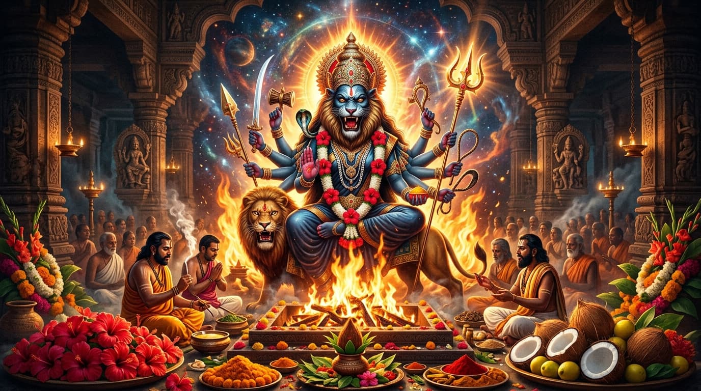 माँ प्रत्यंगिरा तंत्रोक्त महायज्ञ, सात्विक नींबू-नारियल बलि एवं सर्व शत्रुनाश अनुष्ठान (VIP Pratyangira Tantrokt Hawan)