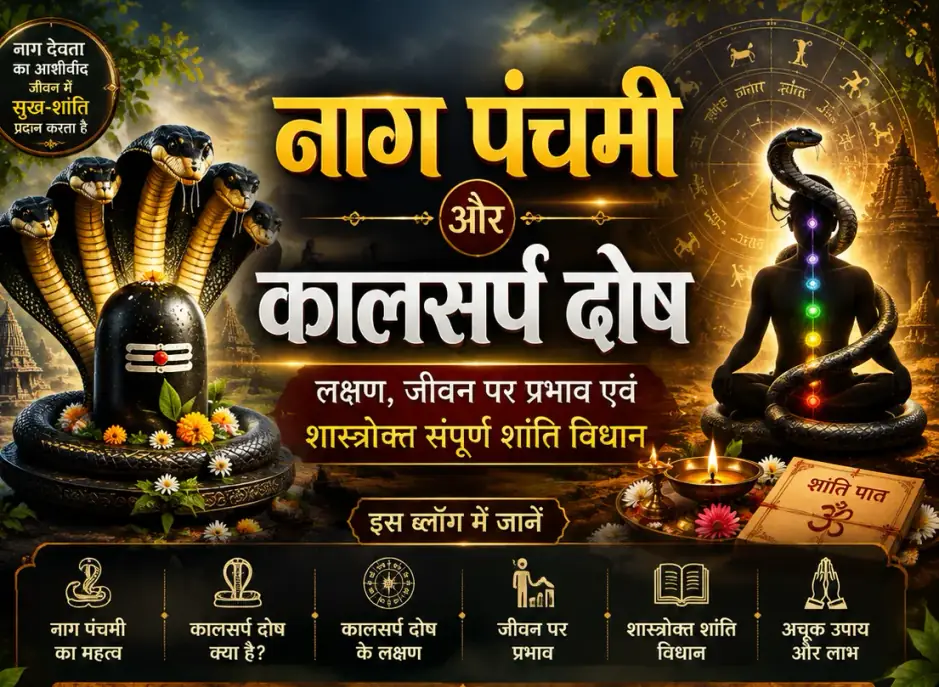 नाग पंचमी और कालसर्प दोष: लक्षण, जीवन पर प्रभाव एवं शास्त्रोक्त संपूर्ण शांति विधान नाग पंचमी और कालसर्प दोष: लक्षण, जीवन पर प्रभाव एवं शास्त्रोक्त संपूर्ण शांति विधान - Vedic Pujas & Anushthan | DivyaYagyam